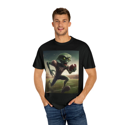 Alien Football Space Sport Game Stadium Athlete Galaxy Player - Unisex Garment-Dyed T-shirt