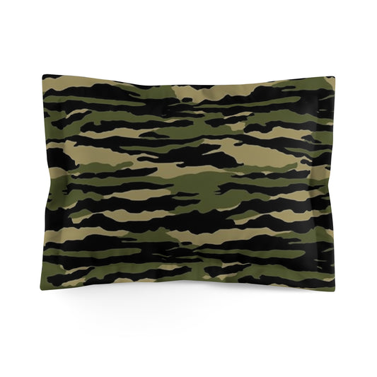 Camuflaje de rayas de tigre: estilo militar - Funda de almohada de microfibra