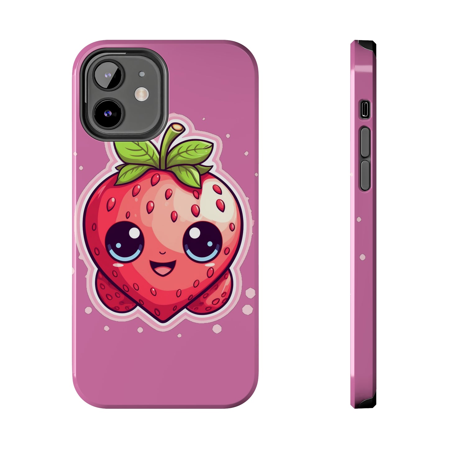 Kawaii Strawberry Adventure - Anime Classic Traditional Japanese Fruit - Otaku Artwork - Tough Phone Cases