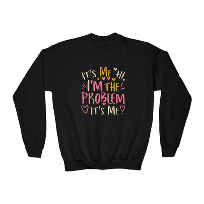 Its Me Hi Im The Problem Its Me - Regalo de San Valentín con corazón retro - Sudadera con cuello redondo para jóvenes