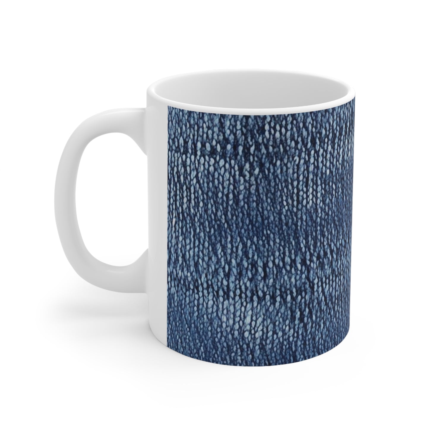 Indigo blue jean Denim Design Pattern Style - Ceramic Mug 11oz