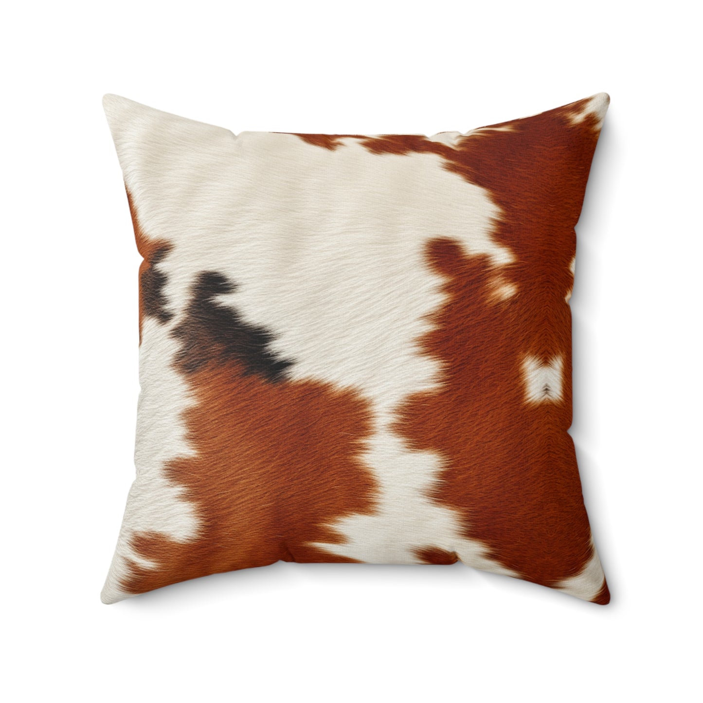 Hair Cowhide Leather Natural Design Tough Durable Rugged Style - Spun Polyester Square Pillow