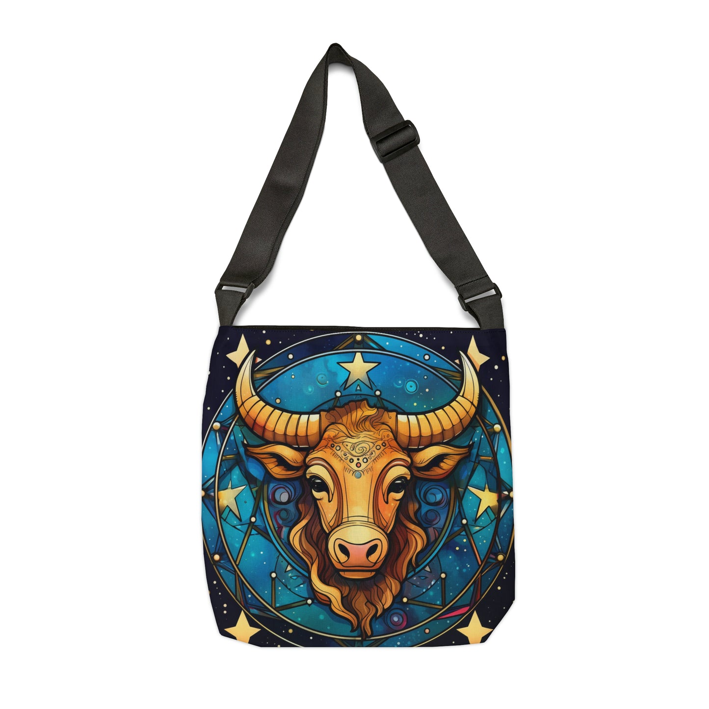 Taurus Constellation Zodiac Sign Astrology Cosmic Art - Adjustable Tote Bag (AOP)