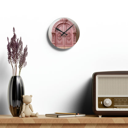 Pink Door - Acrylic Wall Clock