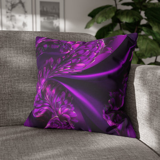 Purple Silk, Spun Polyester Square Pillowcase