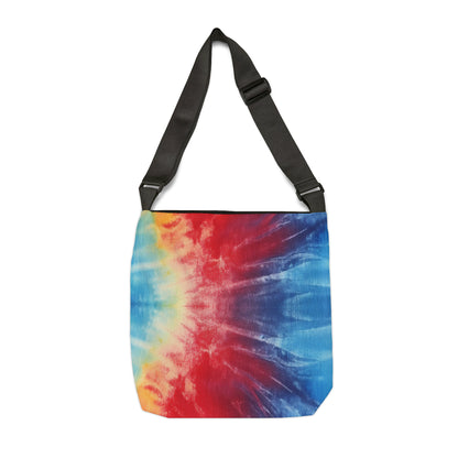 Rainbow Tie-Dye Denim: Espectáculo de diseño de tela multicolor vibrante - Bolso de mano ajustable (AOP) 