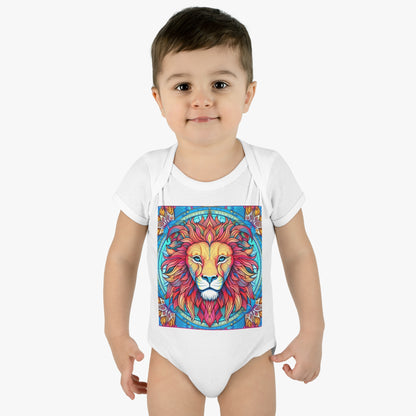 Astrological Leo - Cosmic Zodiac Constellation, Lion Symbol Art - Infant Baby Rib Bodysuit