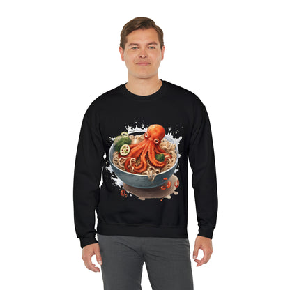 Ramen Octopus Bowl Anime Japanese Traditional Style - Unisex Heavy Blend™ Crewneck Sweatshirt