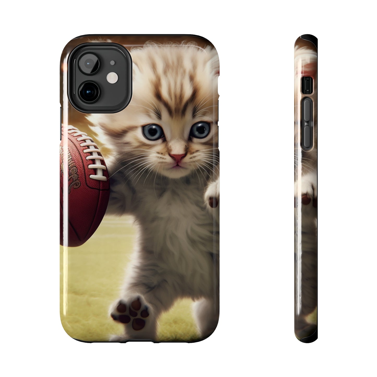 Football Kitty Fantasy: Feline Cat American Sport Quarterback - Tough Phone Cases