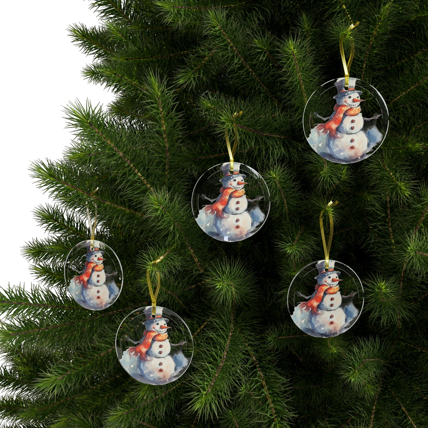 Frosty Winter Snowman Christmas - Glass Ornament Bundles