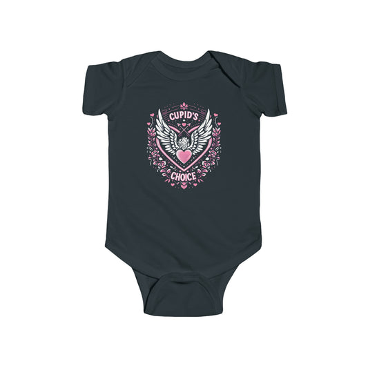 Cupids Choice Crest with Heart and Wings - Love and Romance Valentine Themed - Infant Fine Jersey Bodysuit