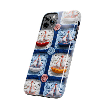 Crochet Boat Ship Sea Vessel Ocean Beach Travel Yacht Design - Tough Phone Cases