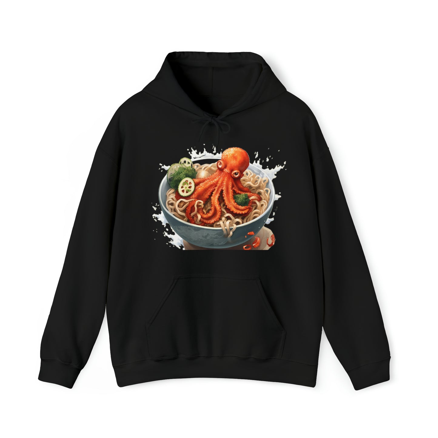 Ramen Octopus Bowl Anime Japanese Traditional Style - Unisex Heavy Blend™ Hooded Sweatshirt