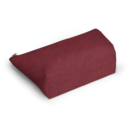 Seamless Texture - Maroon/Burgundy Denim-Inspired Fabric - Accessory Pouch w T-bottom