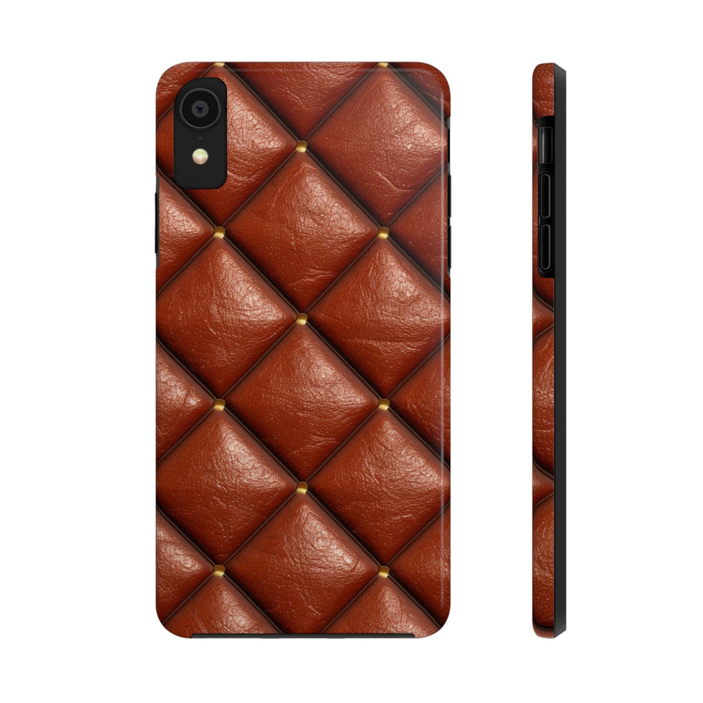 Brown Leather Cognac Pattern Rugged Durable Design Style - Tough Phone Cases