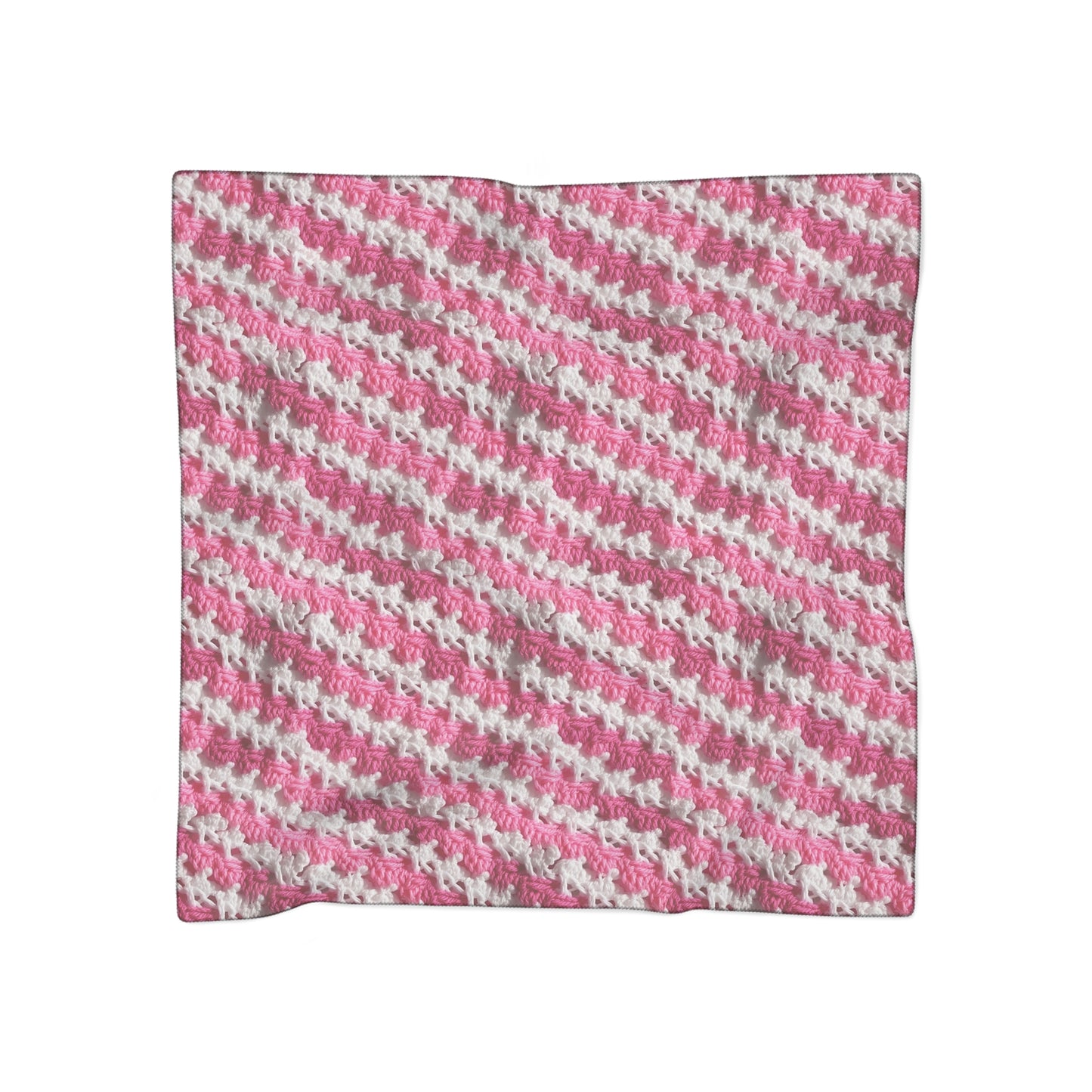 Hot Pink & White Knit, Vibrant Yarn Blend, Modern Chic Texture - Poly Scarf