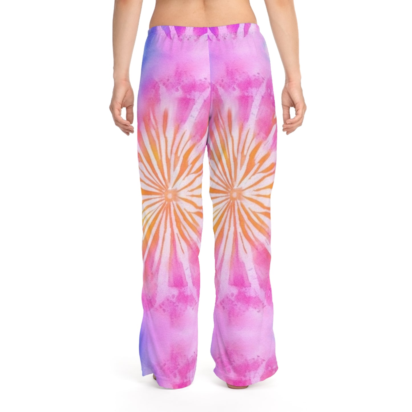 Pantalones de pijama para mujer con diseño de teñido anudado en tonos pastel Boho Beach Vibe (AOP) 