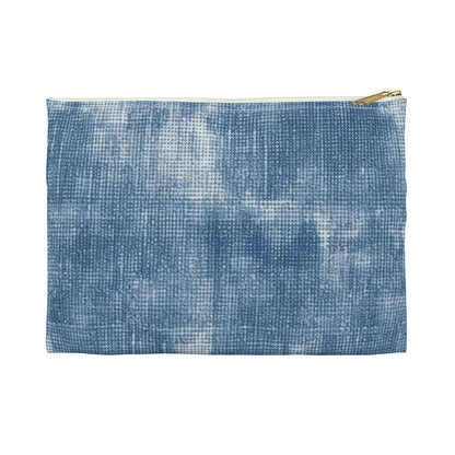 Faded Blue Washed-Out: Denim-Inspired, Style Fabric - Accessory Pouch