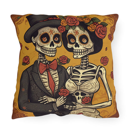 Halloween Wedding Marriage, Bride & Groom - Forever Soulmates - Outdoor Pillows