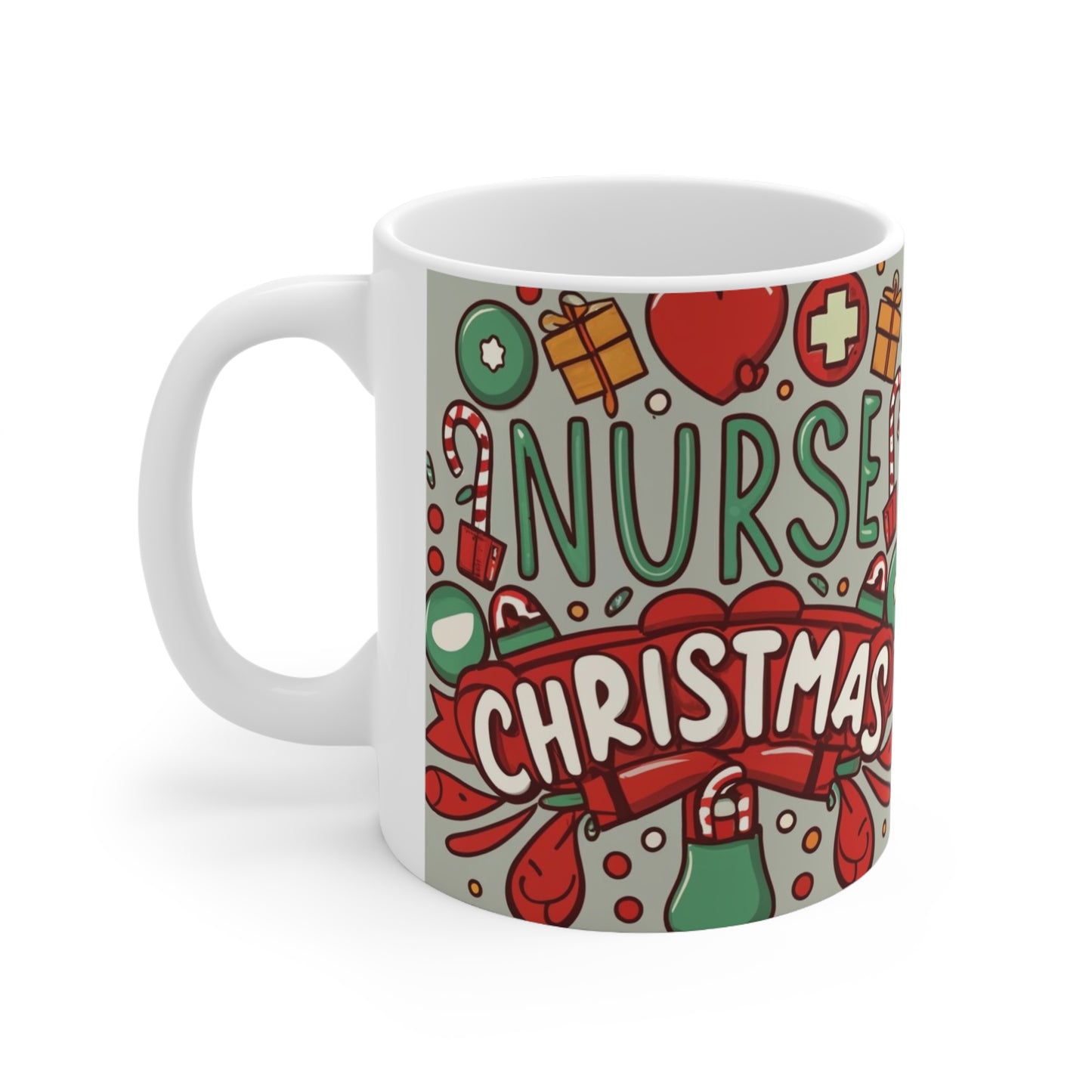 Enfermera Navidad Vacaciones - Taza de Cerámica 11oz 