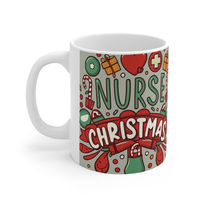 Enfermera Navidad Vacaciones - Taza de Cerámica 11oz 