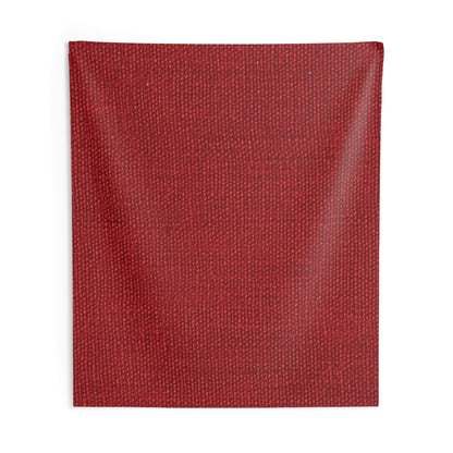 Bold Ruby Red: Denim-Inspired, Passionate Fabric Style - Indoor Wall Tapestries