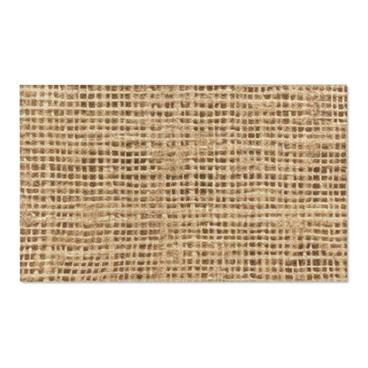 Burlap Fabric Faux Graphic, Area Rugs