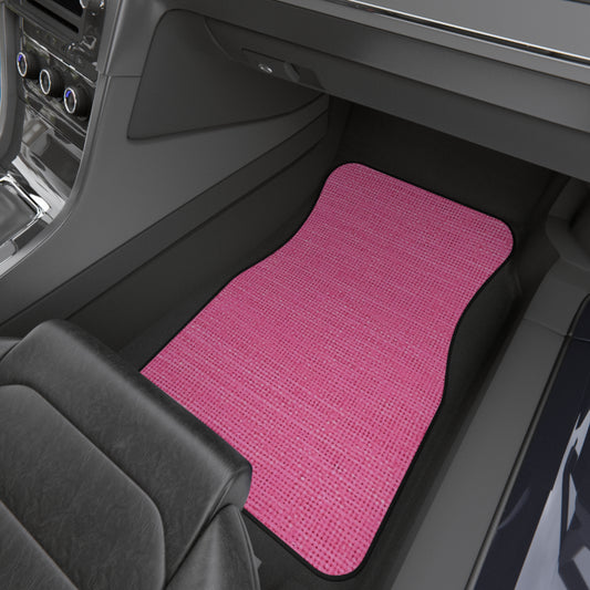 Doll-Like Pink Denim Designer Fabric Style - Car Mats (Set of 4)