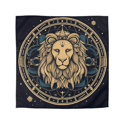 Signo del zodiaco Leo - Constelación cósmica del arte de la astrología del círculo místico - Funda nórdica de microfibra 