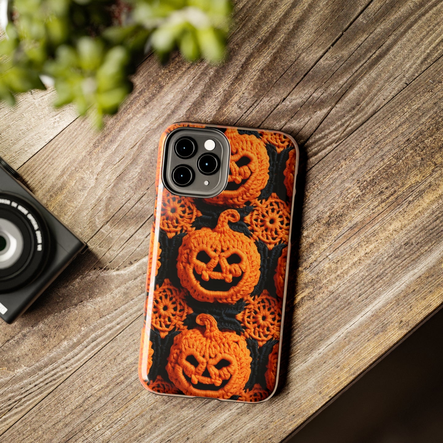 Halloween Crochet Pumpkin Scary Horror Festive Holiday Pattern - Tough Phone Cases