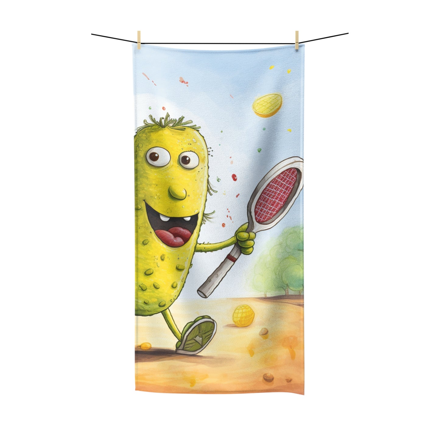 Pickleball Play: Pickle Sport Action Game, Fast Dink Ball - Polycotton Towel