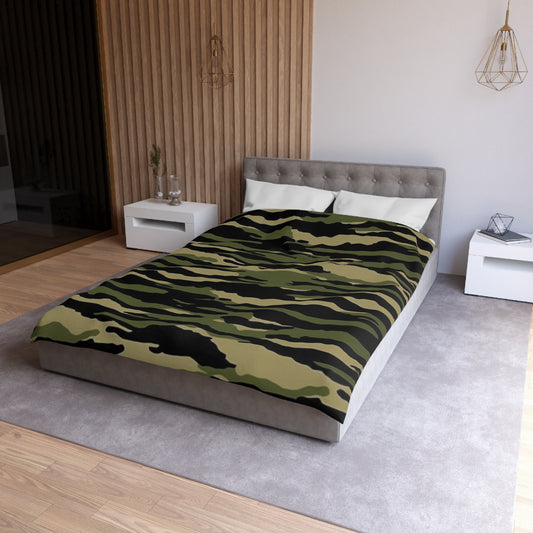 Tiger Stripe Camouflage: Military Style - Microfiber Duvet Cover