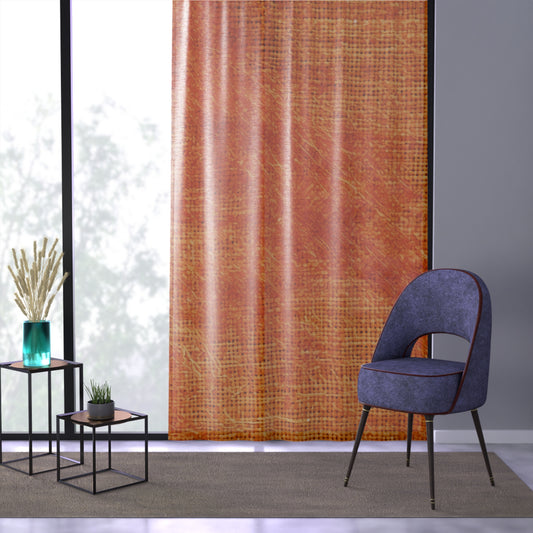 Burnt Orange/Rust: Denim-Inspired Autumn Fall Color Fabric - Window Curtain