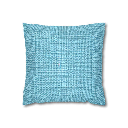 Bright Aqua Teal: Denim-Inspired Refreshing Blue Summer Fabric - Spun Polyester Square Pillow Case