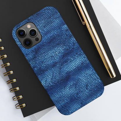 Blue Spectrum: Denim-Inspired Fabric Light to Dark - Tough Phone Cases