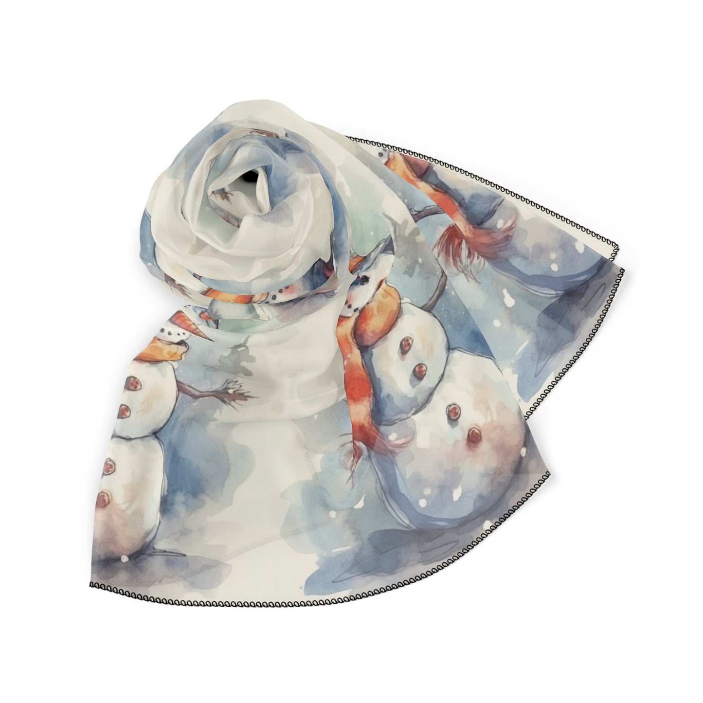 Frosty Winter Snowman Christmas - Poly Scarf