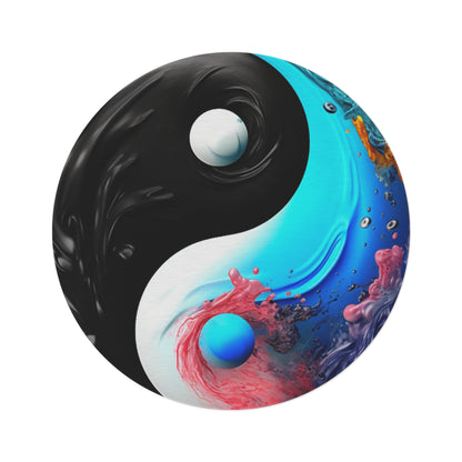 Yin Yang Symbol, Colorful Paint Style - Artistic Decor - Round Rug