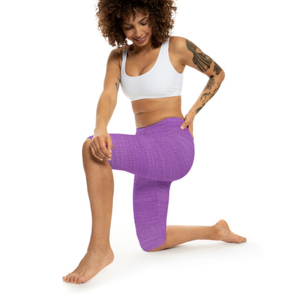 Hyper Iris Orchid Red: Denim-Inspired, Bold Style - Women’s Capri Leggings (AOP)