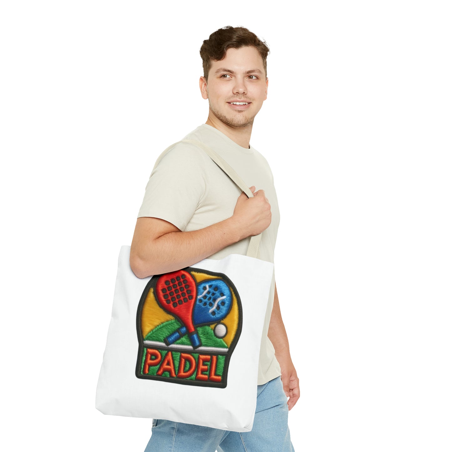 Padel Chenille Patch, Faux Graphic- Tote Bag (AOP)