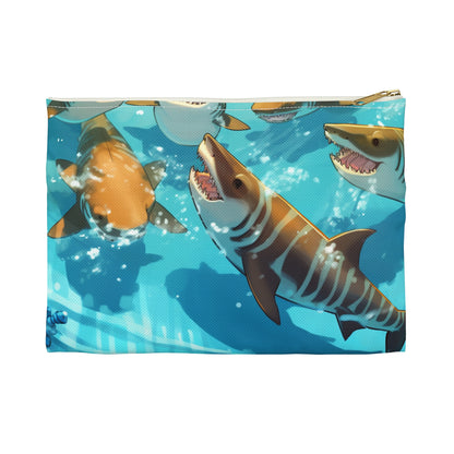 Tiger Shark: Ocean Marine Wildlife - Underwater - Accessory Pouch