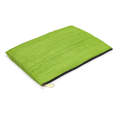 Lush Grass Neon Green: Denim-Inspired, Springtime Fabric Style - Accessory Pouch