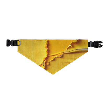 Banana Yellow Lemon: Bold Distressed, Denim-Inspired Fabric - Dog & Pet Bandana Collar