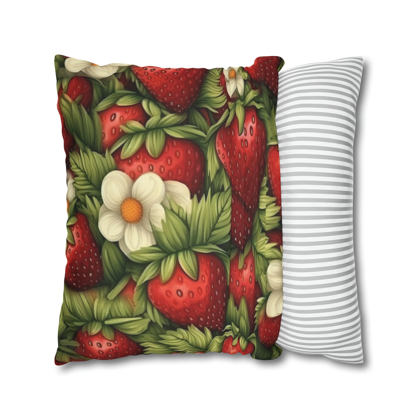 Strawberry Euphoria: The Ultimate Guide to Celebrating Life's Sweetest BerrySpun Polyester Square Pillow Case