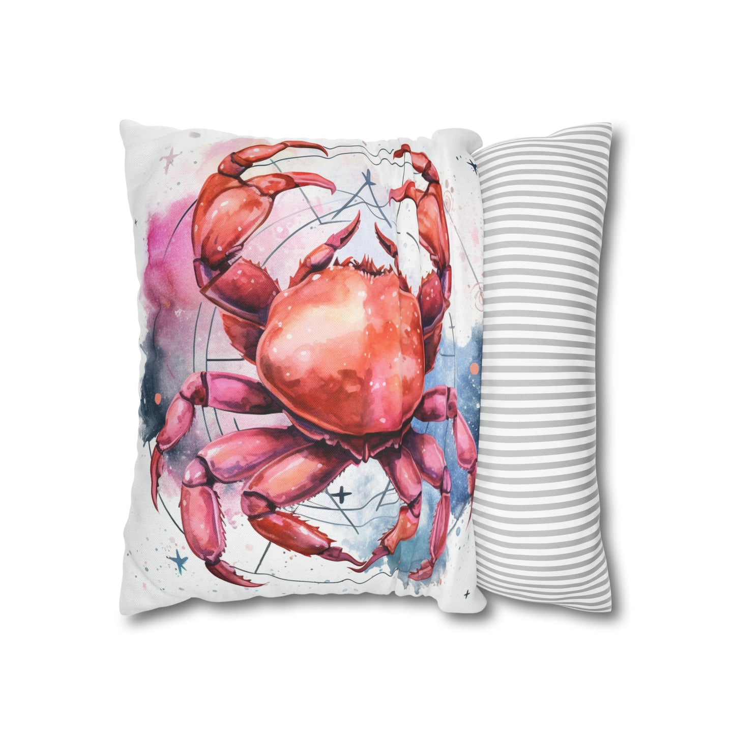 Cancer Star Sign - Elegant Zodiac Astrology Spun Polyester Square Pillow Case