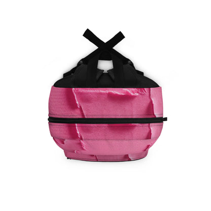 Distressed Neon Pink: Edgy, Ripped Denim-Inspired Doll Fabric - Backpack