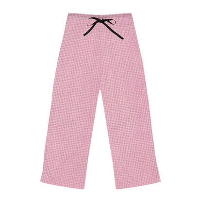 Blushing Garment Dye Pink: Denim-Inspired, Soft-Toned Fabric - Women's Pajama Pants (AOP)
