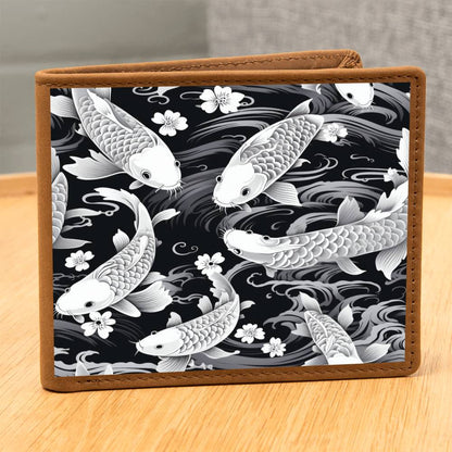 Japan Koi Fish, Leather Wallet