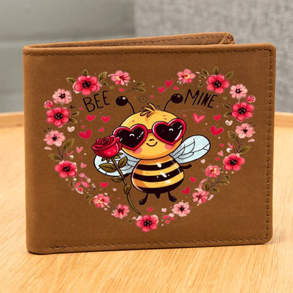 Bee Mine Valentine, Graphic Leather Wallet