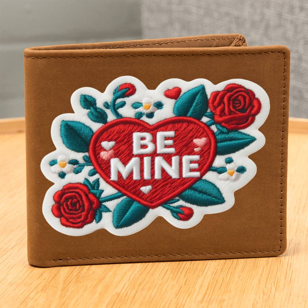 Be Mine、バレンタインローズ、シェニールパッチグラフィック、レザーウォレット