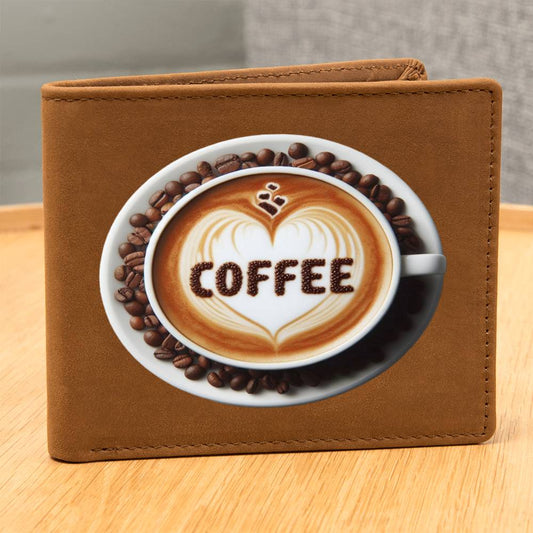 Coffee Lover, Graphic Leather Wallet